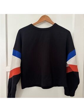 ba&sh cropped sweatshirt with colorblocked sleeves